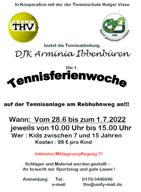 Tenniscamp für Kids bei der DJK Arminia Ibbenbüren